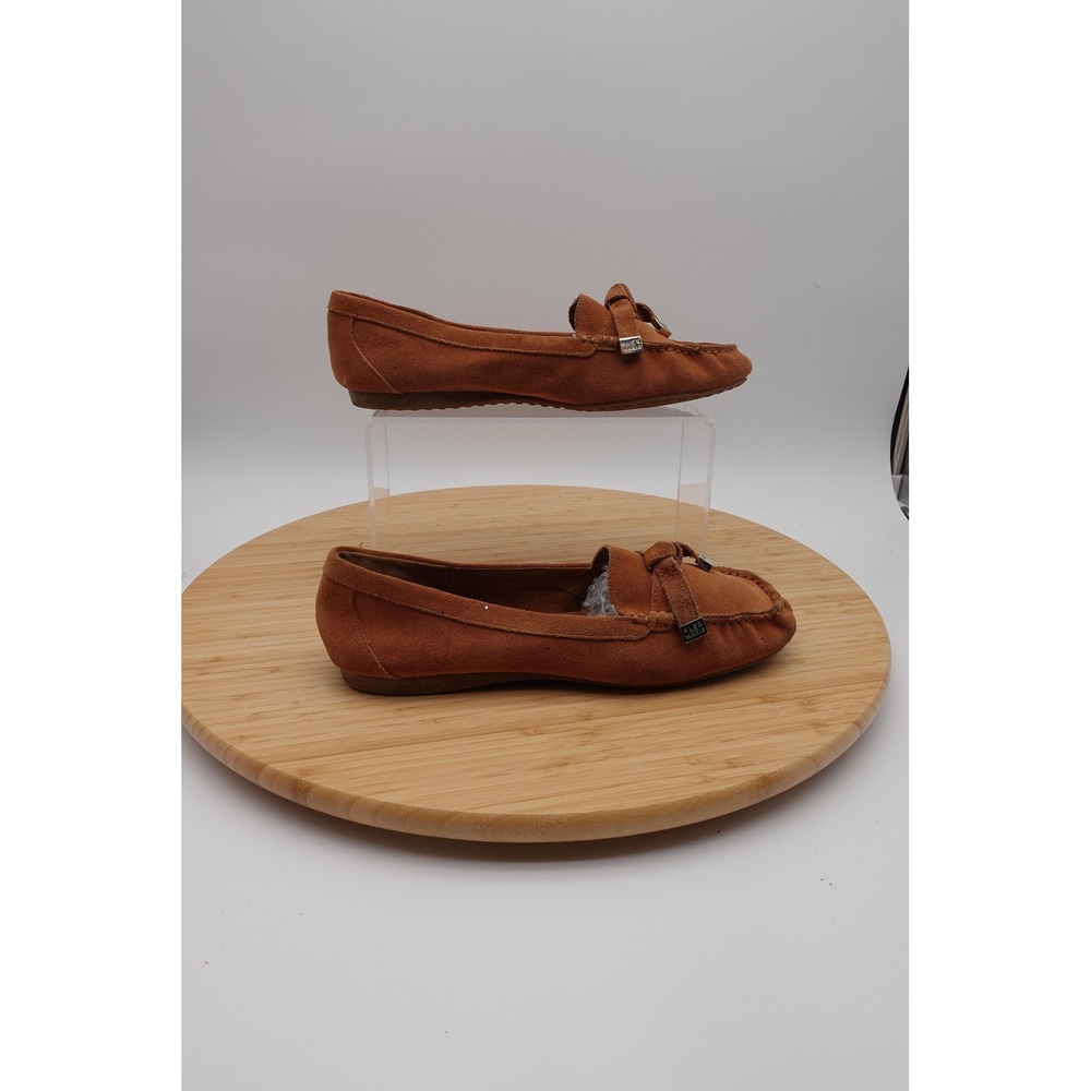 Alex Marie Shoes Womens Size 7.5 38 Brown Suede Moccasin Flats Slip On Casual